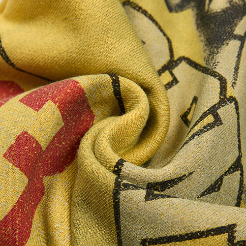 DUAA Yellow Vintage Printed Street Sweatpants