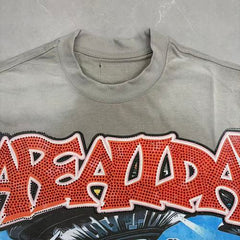 Vareallday Movie‑Graphic Washed‑Grey Short‑Sleeve T‑Shirt