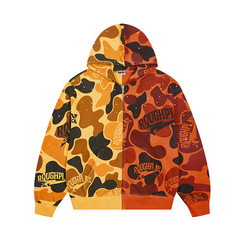 Roughplay Camouflage Graphic Zip‑Up Hoodie