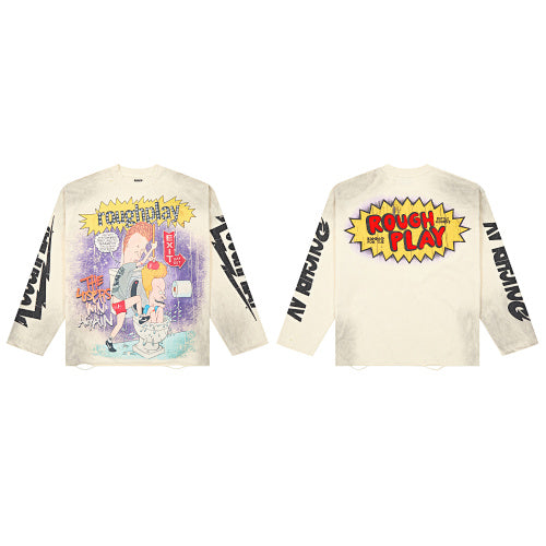 Roughplay Vintage Graffiti Long‑Sleeve Top