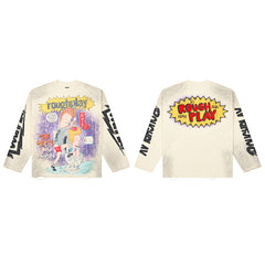Roughplay Vintage Graffiti Long‑Sleeve Top