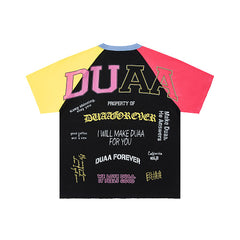 DUAA Color‑Block Raglan Short‑Sleeve T‑Shirt
