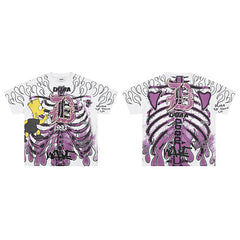 DUAA Purple Skeleton Graphic Short‑Sleeve T‑Shirt