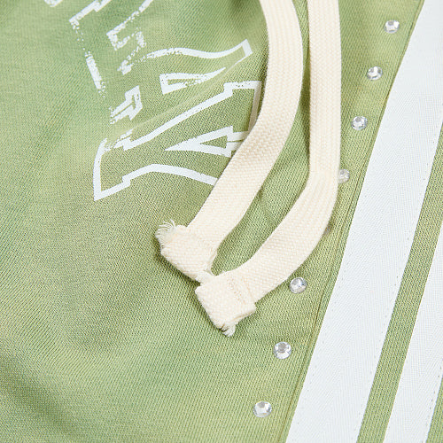 Roughplay Green Side‑Stripe Flare Sweatpants