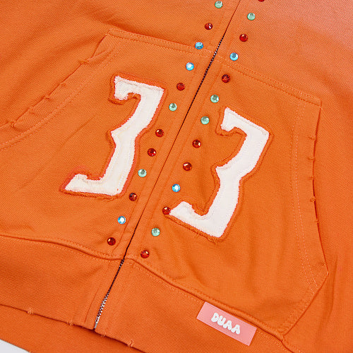 DUAA 33 Logo Zip‑Up Hoodie‑2 Colors