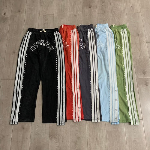 Roughplay Side‑Stripe Flare Sweatpants