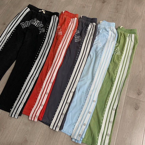 Roughplay Side‑Stripe Flare Sweatpants