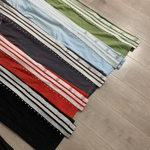 Roughplay Side‑Stripe Flare Sweatpants