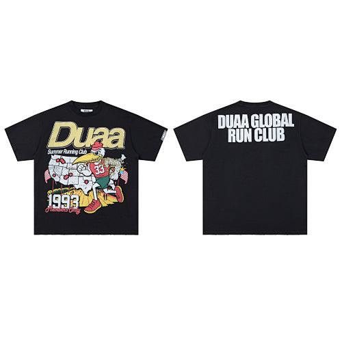 DUAA Global Run‑Club Graphic Black Short‑Sleeve T‑Shirt