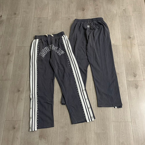 Roughplay Side‑Stripe Flare Sweatpants