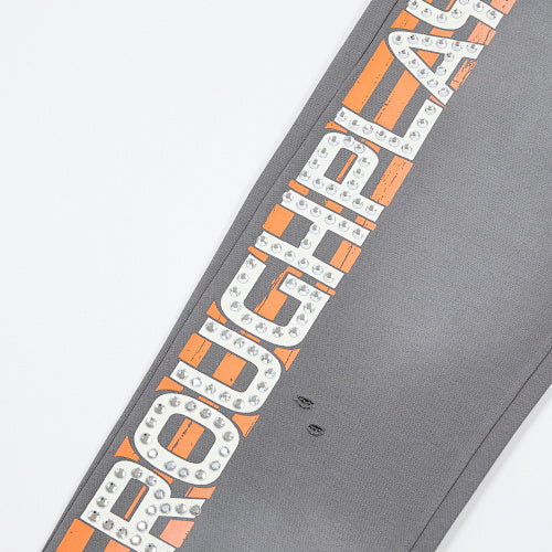 Roughplay Orange Side‑Stripe Wide‑Leg Sweatpants