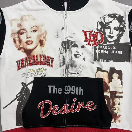 Vareallday Marilyn‑Graphic Two‑Tone Hoodie