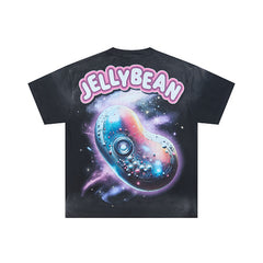 Jellybean Astronaut Galaxy Graphic Double‑Sided Print Short Sleeve T‑Shirt
