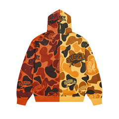 Roughplay Camouflage Graphic Zip‑Up Hoodie