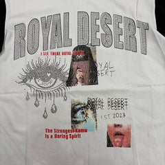 ROYAL DESERT Contrast‑Sleeve Portrait T‑Shirt