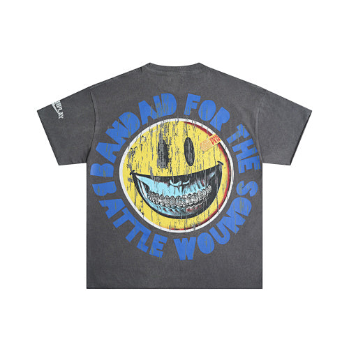 Roughplay Baseball Player Smiley Graphic Short Sleeve T‑Shirt