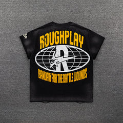Roughplay Colorful Graffiti Graphic Double‑Sided Print Short Sleeve T‑Shirt
