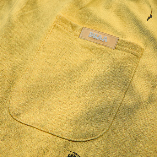 DUAA Yellow Vintage Printed Street Sweatpants