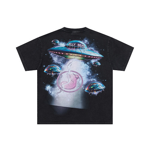 Jellybean Alien UFO Graphic Short‑Sleeve T‑Shirt
