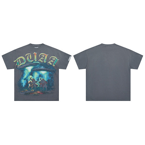 DUAA Band Graphic Dark‑Grey Short‑Sleeve T‑Shirt