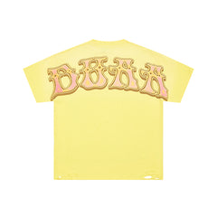DUAA Peace Sign Graphic Yellow T‑Shirt