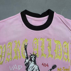Vareallday Statue‑of‑Liberty Graphic Ringer T‑Shirt