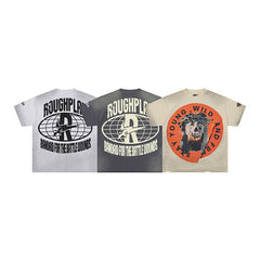 Roughplay Wolf Graphic Multi‑Color Short Sleeve T‑Shirt