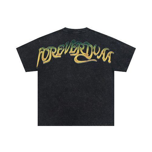 DUAA 1993 Vintage Wheel Graphic Black Short‑Sleeve T‑Shirt