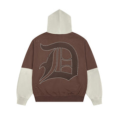 DUAA Two‑Tone D‑Logo Pullover Hoodie