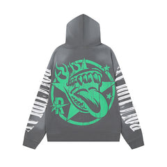 Roughplay Green Skull Graphic Hoodie