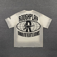 Roughplay Retro Cartoon Graphic Double‑Sided Print Short Sleeve T‑Shirt