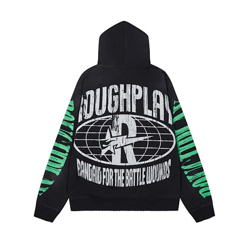 Roughplay Flame Print Pullover Hoodie