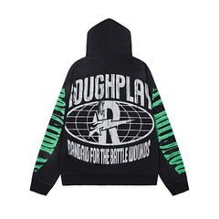 Roughplay Flame Print Pullover Hoodie