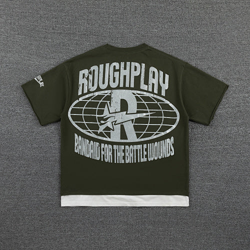 Roughplay Vintage Warrior Graphic Double‑Sided Print Short Sleeve T‑Shirt