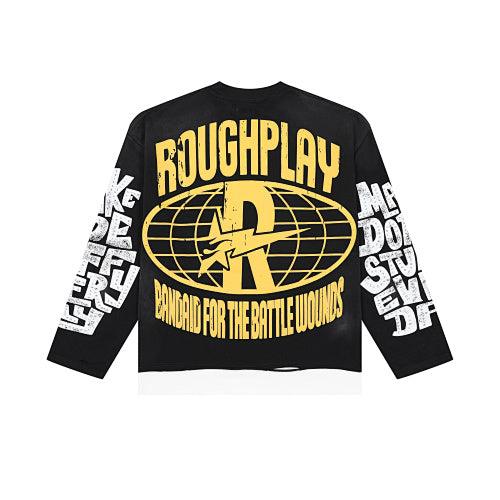 Roughplay Skull Graphic Raglan Long Sleeve T‑Shirt