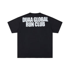DUAA Global Run‑Club Graphic Black Short‑Sleeve T‑Shirt