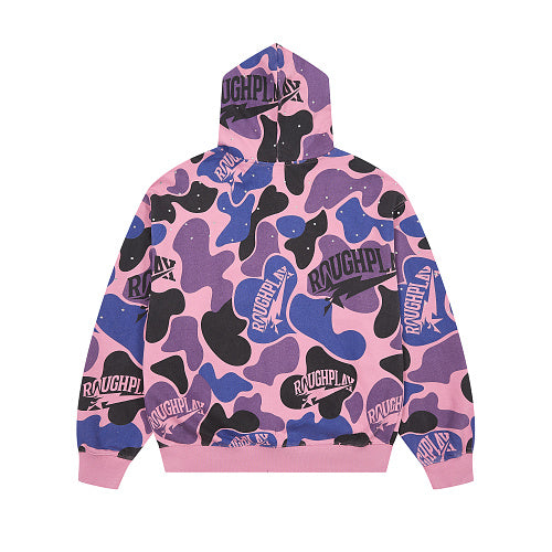 Roughplay Multi‑Color Camo Zip‑Up Hoodie