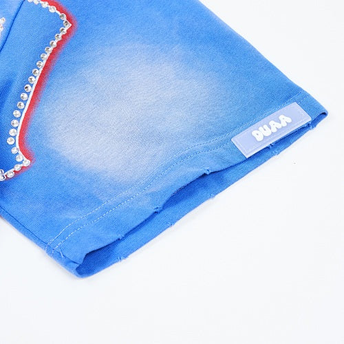 DUAA Portrait Graphic Blue Short‑Sleeve T‑Shirt