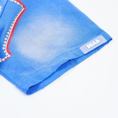 DUAA Portrait Graphic Blue Short‑Sleeve T‑Shirt