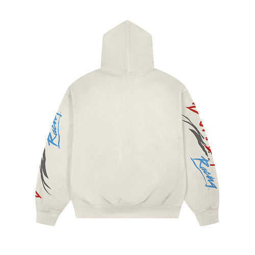 DUAA Off‑White Wrestler Graphic Zip‑Up Hoodie