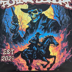 ROYAL DESERT Cowboy Rider Vintage Black T‑Shirt