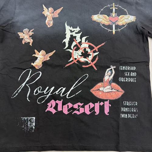 ROYAL DESERT Pink Trim Butterfly Vintage T‑Shirt