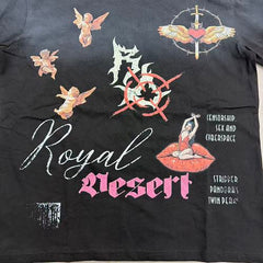 ROYAL DESERT Pink Trim Butterfly Vintage T‑Shirt