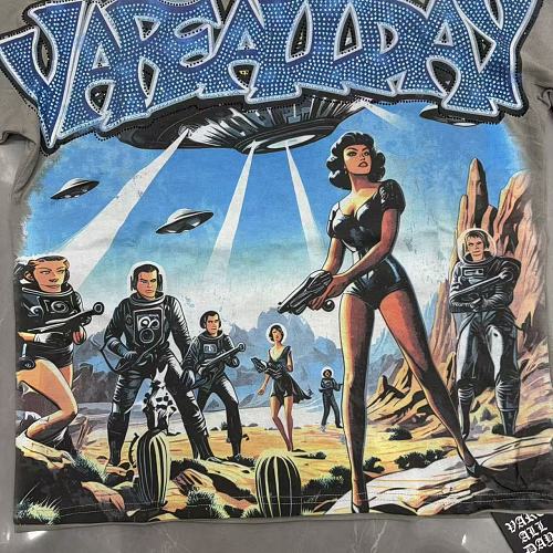 Vareallday Movie‑Graphic Washed‑Grey Short‑Sleeve T‑Shirt