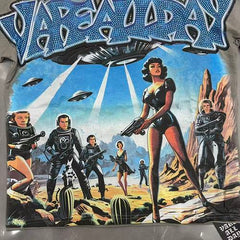 Vareallday Movie‑Graphic Washed‑Grey Short‑Sleeve T‑Shirt