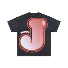 Jellybean Vintage Graphic Double Sided Print Short Sleeve T‑Shirt