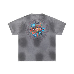 DUAA Tie‑Dye Graphic Grey Short‑Sleeve T‑Shirt
