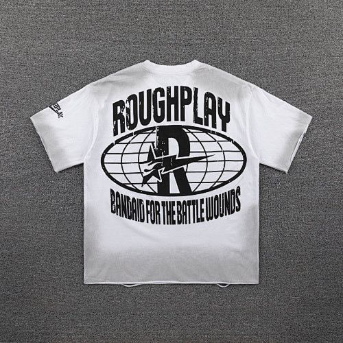 Roughplay I Love Rough Heart Graphic Double‑Sided Print Short Sleeve T‑Shirt