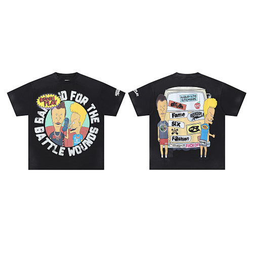 Roughplay Cartoon Graphic Short Sleeve T‑Shirt