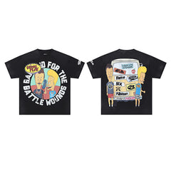 Roughplay Cartoon Graphic Short Sleeve T‑Shirt